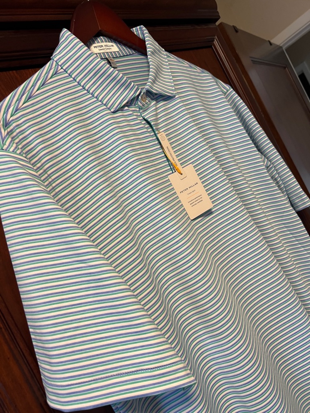 Brand New Peter Millar Summer Comfort Stretch multicolored Striped Golf ⛳️ Polo!